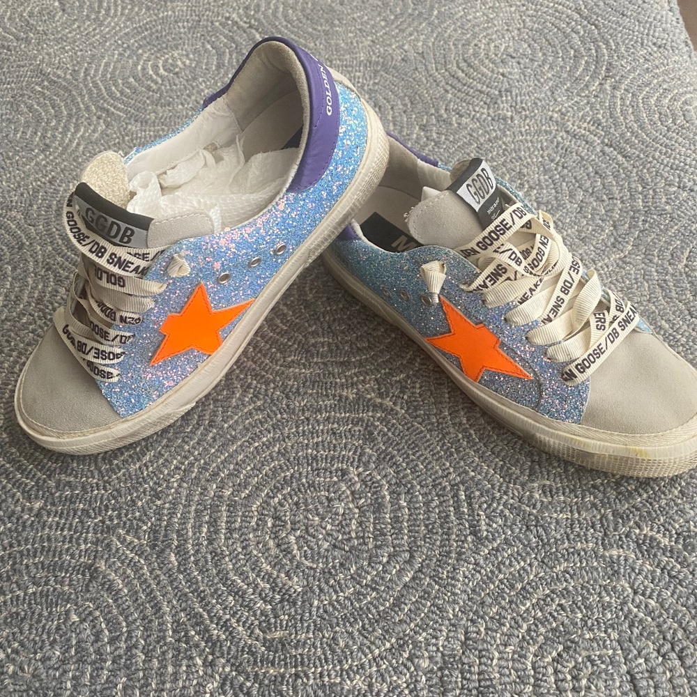 Golden Goose Women's Glitter Sneakers - Blue and Orange
